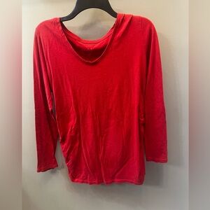 Isabel Red Maternity Long Sleeve Shirt. Large.